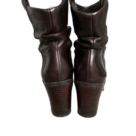CIRCA JOAN AND DAVID brown leather ruched cowboy western style booties 5.5 - Picture 5 of 8